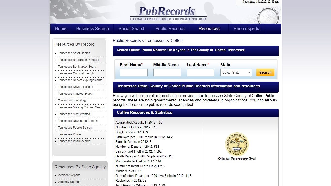 Coffee County, Tennessee Public Records - Pubrecords.com